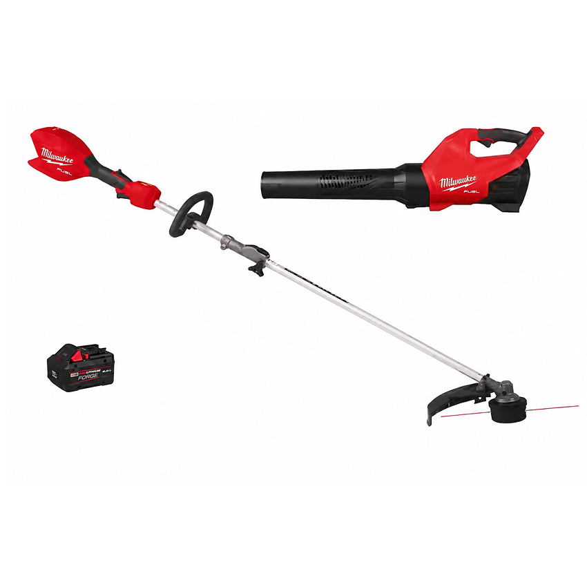 MILAWAUKEE M18 +++ Milwaukee M18 FUEL QUIK-LOK יח' הנעה + ראש חרמש + מפוח 18V 3017-20 + סוללה – תמונה 1